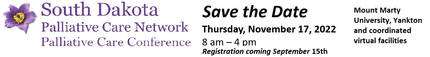 SDPCN – Palliative Care Conference Symposium SAVE THE DATE, Thursday, Nov. 17, 2022 Banner